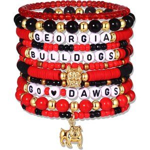 Game Day Stackable Bracelets College Football Team Spirit Beaded Jewelry